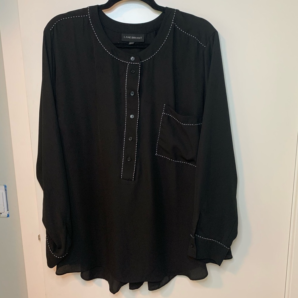 LANE BRYANT Black Long Sleeve Blouse